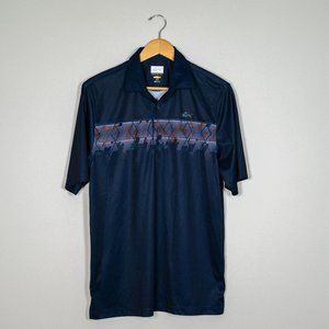 Greg Norman Patterned Navy Blue Golf Polo